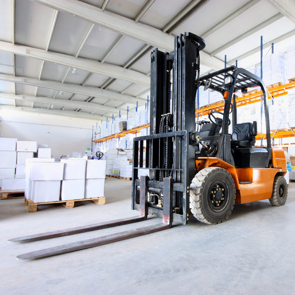 forklift in warehouse